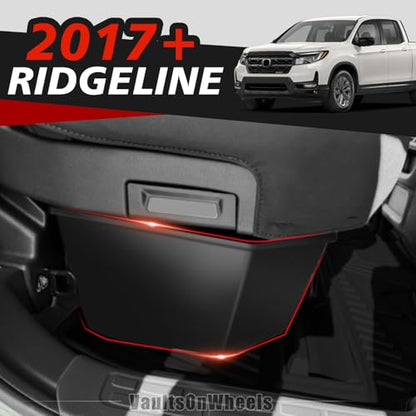 VaultsOnWheels Under Seat Storage Box Compatible with 2026 2025 2024 2023 2022 2017-2021 Honda Ridgeline Accessories Custom Fit Durable Detachable Rear Underseat Organizer - size: Ridgeline|2017+|Rear underseat storage