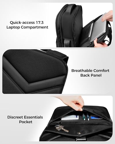 MATEIN CLASSIC Personal Item Backpack with Detachable Tech Organizer | TSA Approved 18x14x8 Underseat Travel Backpack for Frontier, Water Resistant Business Carry on Bag, Airlines, Fits 17" Laptop