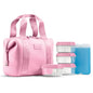 Fit & Fresh Remi Lunch Bag for Women Work – Neoprene Lunch Tote with Containers & Ice Pack, Reusable Meal Prep Lunch Box, Large Capacity, Machine Washable, Pink - color: Pink
