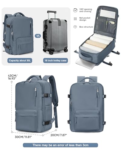 VGCUB Large Travel Backpack Bag for Women Men,Carry on Backpack,17 Inch Laptop Business Work Waterproof Backpack with Laptop Compartment,Person Item Flight Approved,Mochila de Viaje,Royal Blue - color: Royal Blue, style: Large