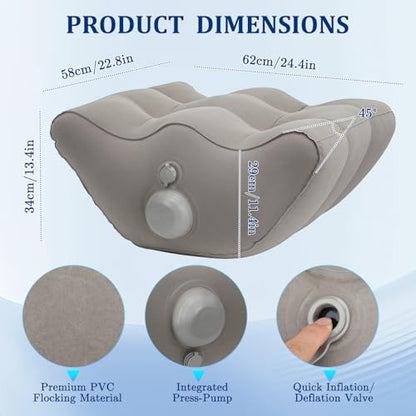WIOR Inflatable Leg Elevation Pillow, Wedge Pillow for Sleeping Legs Swelling, Portable Blow-Up Leg Support Elevating Pillows for Injury Recovery Blood Circulation Knee Hip Foot Ankles Pain Relief