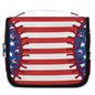 Hanging Travel Toiletry Bag for Women, Baseball Flag Motif Water Resistant Polyester Organizer with Hook & Handle, Large Capacity Cosmetic Bag for Travel, Gym, Camping - color: Baseball Flag Motif