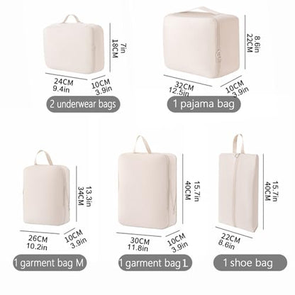 Personalized Packing Cubes Set of 6 with Custom Name, Travel Organizer Bags for Suitcase, Lightweight Luggage Storage Cubes for Clothes Shoes Toiletries, Travel Essentials