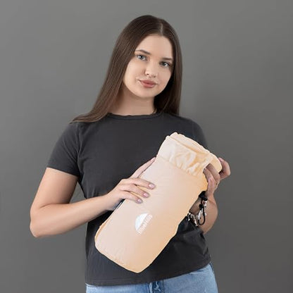 BlueHills Ultra Compact Travel Blanket Pillow for Airplane Traveling Essential Long Flight Trip Throw in Bag Portable Case Large Plane Accessories Beige - C007 - color: C007-beige