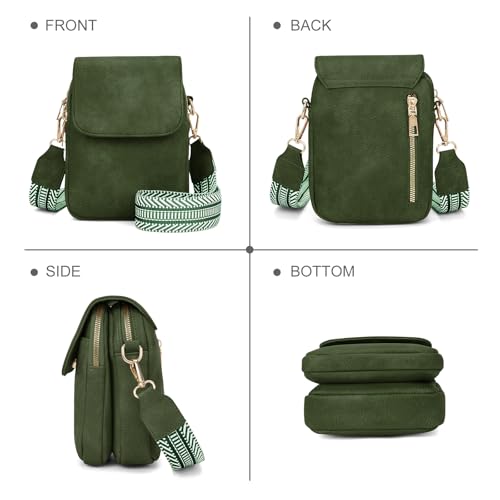 Fashion Small Crossbody Bags for Women Trendy Designer Cell Phone Purses Wallets with Card Holder Anti Theft Travel - color: Darkgreen