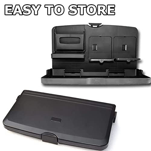 VaygWay Foldable Car Food Tray Holder Multi- Functional Portable Auto Food and Drink Tray – Black Eating Organizer Backseat Car Tray – Kids Table Holder Desk- Laptop, Meal (1 Pk Black) - color: 1 Pk Black