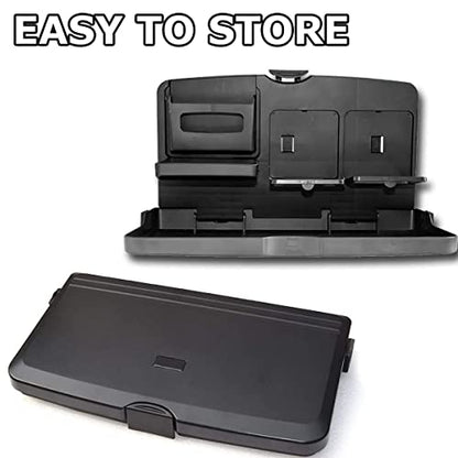 VaygWay Foldable Car Food Tray Holder Multi- Functional Portable Auto Food and Drink Tray – Black Eating Organizer Backseat Car Tray – Kids Table Holder Desk- Laptop, Meal (1 Pk Black) - color: 1 Pk Black