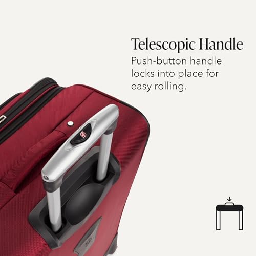SWISSGEAR Sion Softside Expandable Spinner Luggage Durable Lightweight Travel Suitcase, Burgundy, Checked-Large - color: Burgundy, size: Checked-Large