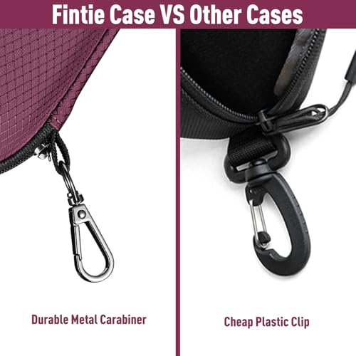 FINTIE Sunglasses Case, Hard EVA Shell Shockproof Sport Glasses Case with Metal Carabiner Travel Zipper Eyeglasses Holder - color: Dark Purple
