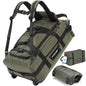 STOVER 45L Carry-On U-Zip Rolling Duffel Bag with Wheels, Medium Durable Travel Duffle w/Toiletry Bag, Heavy-Duty, Packable, Foldable w/Shoulder Straps- Use as Luggage or Backpack, Men/Women (Green) - color: U-Zip Green