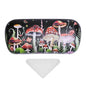 PERFECTSIGHT Sunglasses Case, Large Hard Shell Glasses Case, Cute PU Leather Protective Eyeglasses Case for Women Men - color: Black Mushroom