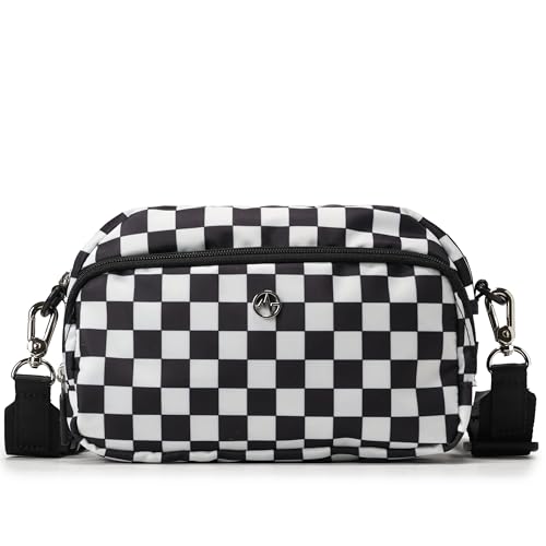 Pander Crossbody Sling Bag – Everyday Purse with Adjustable Strap, Perfect for Travel, Errands, and Daily Use - color: Checkered Black