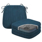 baibu Kitchen Chair Cushions Set of 4, Dual-Layer Patented Design Memory Foam Dining Chair Pads with Ties and Washable Cover, 4 Pack, 17" x 16" x 2", Blue - color: Blue, size: 4 Count (Pack of 1)