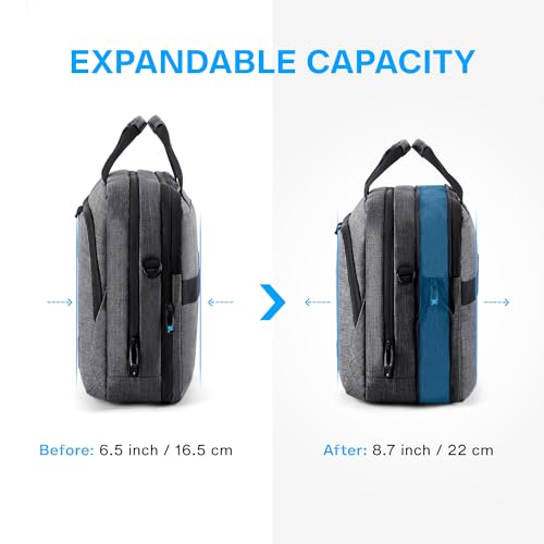 BAGSMART 17.3 Inch Laptop Bag, Expandable Computer Bag Laptop Briefcase Men Women,Laptop Shoulder Bag,Work Bag Business Travel Office, Dark Grey - color: Dark Grey-17.3 Inch