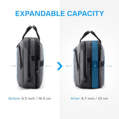 BAGSMART 17.3 Inch Laptop Bag, Expandable Computer Bag Laptop Briefcase Men Women,Laptop Shoulder Bag,Work Bag Business Travel Office, Dark Grey - color: Dark Grey-17.3 Inch