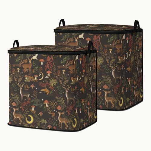 2pcs blanket storage bag for under bed,closet organizers 95L | clothing sweater sheet bedding comforter duvet quilt pillow toy storage bags with lids,dorm room essentials for containers - color: 32