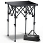 FUNYKICH Folding Camping Table(L19.9''xW16.1''), Aluminum Roll-up Portable Picnic Table with 2 Adjustable Height(17.3'' & 27.6'') for Picnic, Camping, BBQ, Party, Backyard, Beach - size: 19.9''L x 16''W x (28''/17.3'')H
