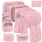 Anjing Packing Cubes for Suitcase 11PCS Luggage Packing Organizers Travel Essentials Luggage Organizer Hooked Toiletry Bag Cosmetic Bag and Shoes Bag, Pink - color: Pink-11pcs