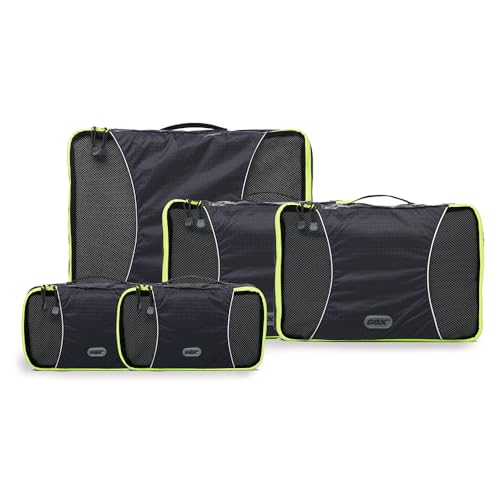 GOX Ultra Light 5 piece Packing Cubes Travel Luggage Organizer 1 Large 2 Medium 2 Small - color: black