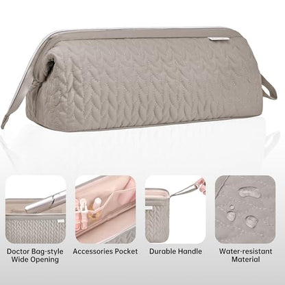 KarSyon Shark Flex Style Case for Airwrap Hair Dryer Brush Revlon Hair Tools Travel Bag Carrying Case Flat Curling Iron Organizer (Camel) - color: Camel