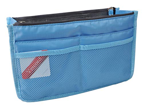 Vercord Updated Purse Handbag Organizer Insert Liner Bag in Bag 13 Pockets Sky Blue Small - color: Sky Blue, size: Small