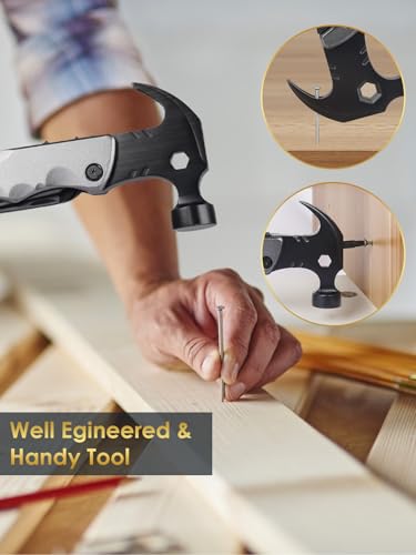 Fathers Day Dad Gifts from Daughter Son Wife, 13 in 1 Hammer Multitool, Cool Camping Accessories Survival Tools, Unique Birthday Present Ideas Gifts for Men, Husband, Grandpa, Step Dad, Him - style: MEN GIFTS