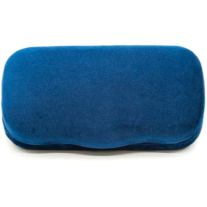 Hard Shell Glasses Case w/Cloth,Velvet Reading Glass, Eyeglass Case, Lightweight, Crush-Resistant, Men & Women - color: Blue Velvet, size: Medium