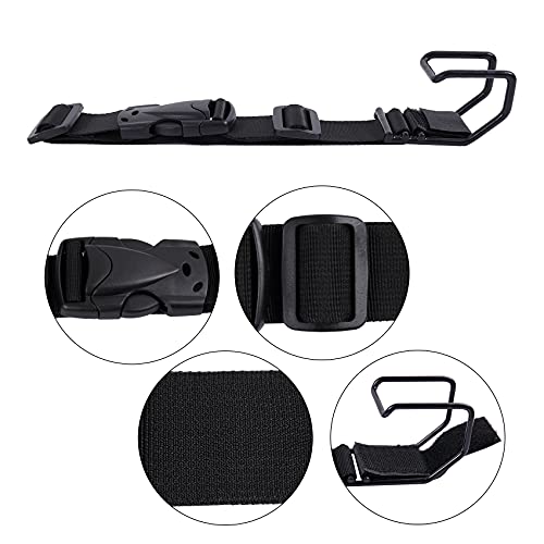 Luggage Hook Strap,J Hook for add a Bag Luggage,Multi Adjustment Bag Strap Hook with Hands Free(Black-Middle Size) - size: Medium size/Standard buckle