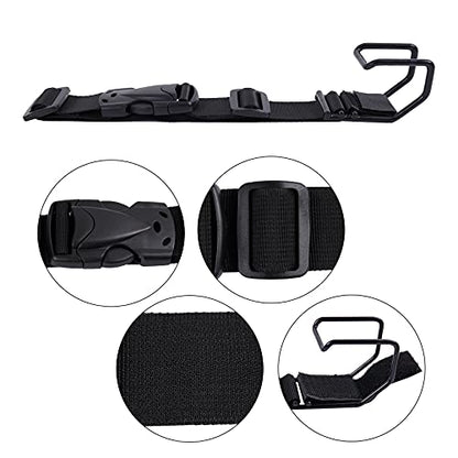 Luggage Hook Strap,J Hook for add a Bag Luggage,Multi Adjustment Bag Strap Hook with Hands Free(Black-Middle Size) - size: Medium size/Standard buckle