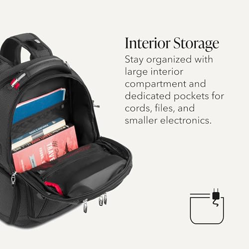 SwissGear Travel Tech Elite Laptop Backpack – Fits Laptops up to 16” – ScanSmart TSA-Friendly Backpack with USB Port, Shoe Compartment & Organizer Pockets – Black Dot - color: Black Dot, style: Travel Tech Elite