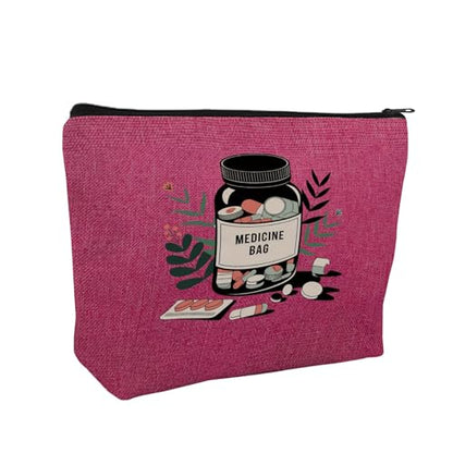 Medicine Storage Pouch with Diabetes, Medicines Bag, and Medical Supply Designs, White Canvas Zipper Cases, Multi-Use Functionality (Gift for Birthdays, Graduation, Christmas) (Style I) - style: Style I