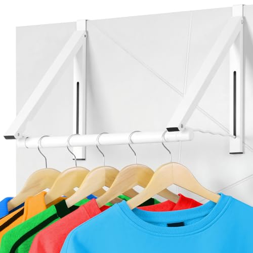 Optish Foldable Over The Door Hanger - Space-Saving Drying Rack for Coats & Clothing, Small Clothes Organizer, White - color: White, size: 1 Pack