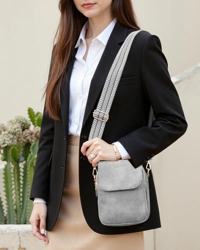 Fashion Small Crossbody Bags for Women Trendy Designer Cell Phone Purses Wallets with Card Holder Anti Theft Travel - color: Lightgrey