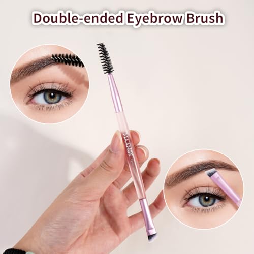 MAANGE 13 PCS Makeup Brushes Professional Make Up Brushes Premium Synthetic Powder Concealers Brushes Travel Makeup Brush Set with Case (Pink) - color: Pink