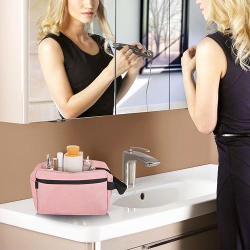 Icramsy Travel Toiletry bag Toiletry bag for women men Hanging Cosmetic bag Travel accessories for Women Men (Pink) - color: Pink