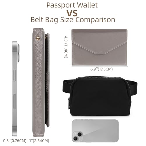 ZOPPEN Mulit-purpose Rfid Blocking Passport Holder Travel Wallet (Ver.4) Passport and Vaccine Card Holder ComboTri-fold Document Organizer Travel Essentials - color: #13 Gray
