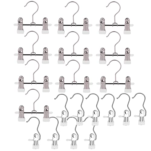 20 Pack Boot Hangers Closet Hanging Clips Laundry Hooks for Hats, Pants, Towel, Socks, Handbags, Bags, Underwear (20 Pack - White)