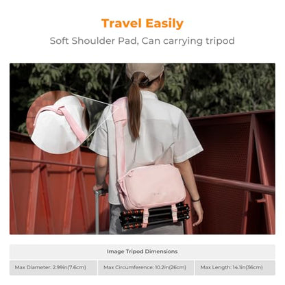 K&F CONCEPT Camera Sling Bag Crossbody Bag Waterproof Camera Shoulder Backpack DSLR/SLR/Mirrorless Camera Case - color: 10 Pink Medium