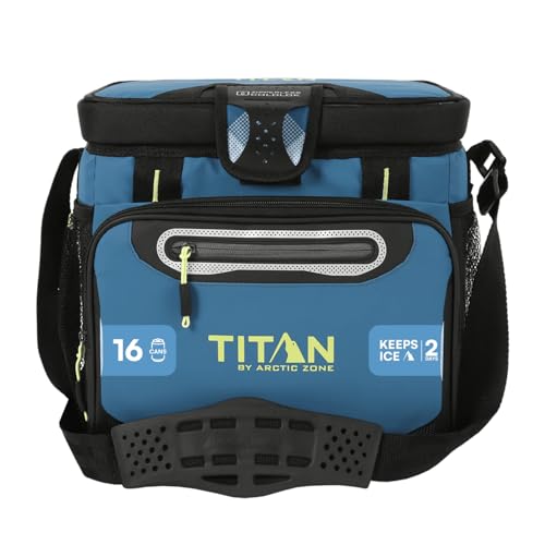 Titan by Arctic Zone Deep Freeze Cooler - Zipperless Hardbody Cooler - Deep Freeze Insulation, HardBody Liner, and SmartShelf - color: Marine Blue, size: 16 Can