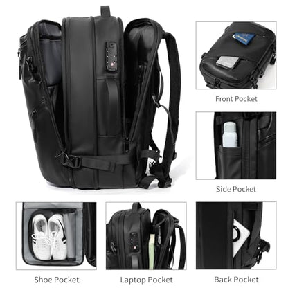 Vacuum laptop bag Compression Backpack Expandable, TSA-Approved Carry-On Water-Resistant Design for Travel with air pump (Pump included, Large) - color: Pump included