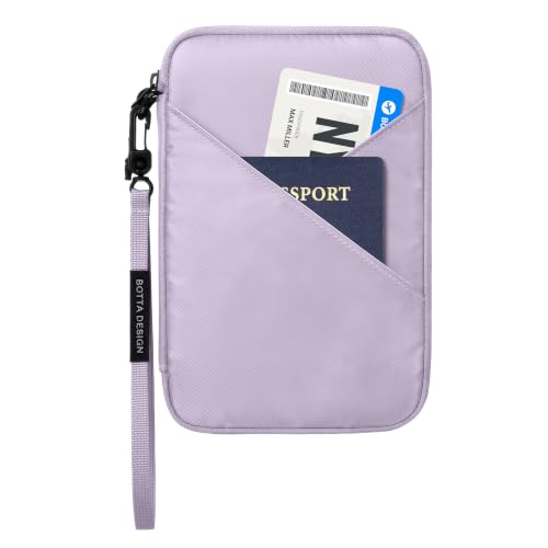 Veki Passport Holder for Travel Women, Family Passport Bag, Travel Document Organizer Case, RFID Blocking Protector Book Wallet for Men, Waterproof Cover Essentials for Credit Cards (Purple, L) - color: Purple, size: L
