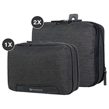 Nordace Travel Packing Organizers Set for Men and Women - 2x Packing Cubes & 1x Wash Pouch - Durable & Water Resistant (Black) - color: Black