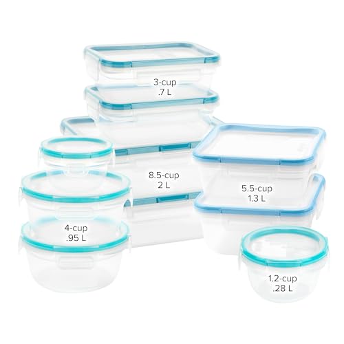 Snapware Plastic Total Solutions (10-Pack, Mixed Sizes) Food Storage Containers Set, Airtight & Leakproof Plastic Locking BPA-Free Lids Tupperware, Freezer Dishwasher Microwave Safe - size: 10 Pack, style: Mixed Sizes