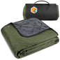 SUN CUBE Large Waterproof Camping Blanket, Fleece Quilted Stadium Blanket for Cold Weather, Windproof Foldable Outdoor Blanket Mat for Picnic, Beach, Pets, Car, 60x80in - color: Olive Green/Grey Fleece