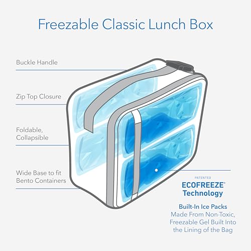 PackIt Freezable Classic Lunch Box, Leopard Hearts Purple, Built with EcoFreeze Technology, Collapsible, Reusable, Zip Closure With Front Pocket and Buckle Handle, Designed for Fresh Lunch On the Go - color: Leopard Hearts Purple