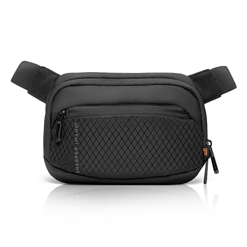Sharper Image Crossbody Sling Bag for Men or Women Water Resistant Small Cross Body Fanny Pack Chest/Belt Bag with Adjustable Shoulder Strap for Outdoor Travel Hiking,Black (Metro Collection)