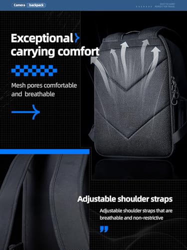 llano Compact Camera Backpack for DSLR/SLR/Mirrorless,Photography Bag with Laptop Slot (for 14" MacBook) & Tripod Holder, Ideal for Travel & Outdoor (for Canon, Nikon, Sony), Small, Black,10L Capacity - size: 10L