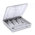 Utensil Holder for Countertop with Lid, Plastic Silverware Tray for Drawer, 5 Compartments Flatware Organizer, White - color: White