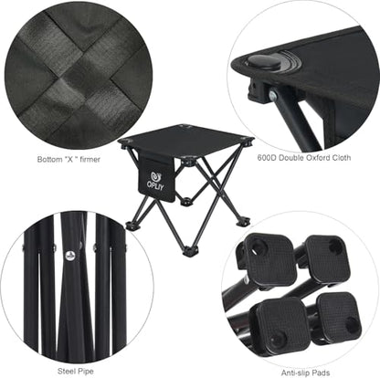Opliy Camping Stool 2 Pack,13 Inch Portable Folding Stool for Outdoor Gardening and Beach Hiking Fishing,Foot Stool with Carry Bag (Black) - color: Black