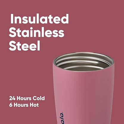 Owala SmoothSip Slider Insulated Stainless Steel Coffee Tumbler, Reusable Iced Coffee Cup, Hot Coffee Travel Mug, BPA Free 12 oz, Purple/Pink (Crochet Queen) (Pack of 8) - color: Crochet Queen, size: 12 Ounces (Pack of 8)